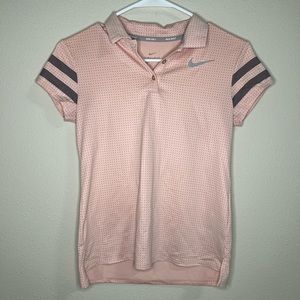 Pink polka-dotted golf shirt